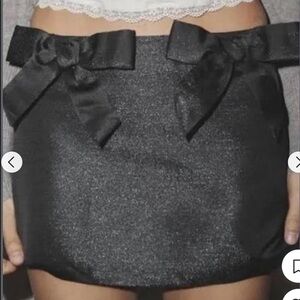 Urban Outfitters Black Mini Skirt with Bow Details
